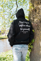 Zwarte Be Yourself Hoodie van Modern Motive met minimalistisch design voor heren